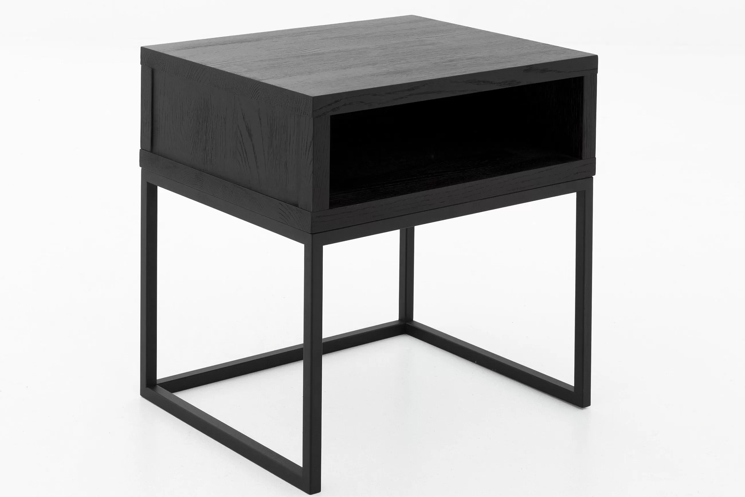 Armand, Side Table, Black Oak And Metal^Flamant Outlet