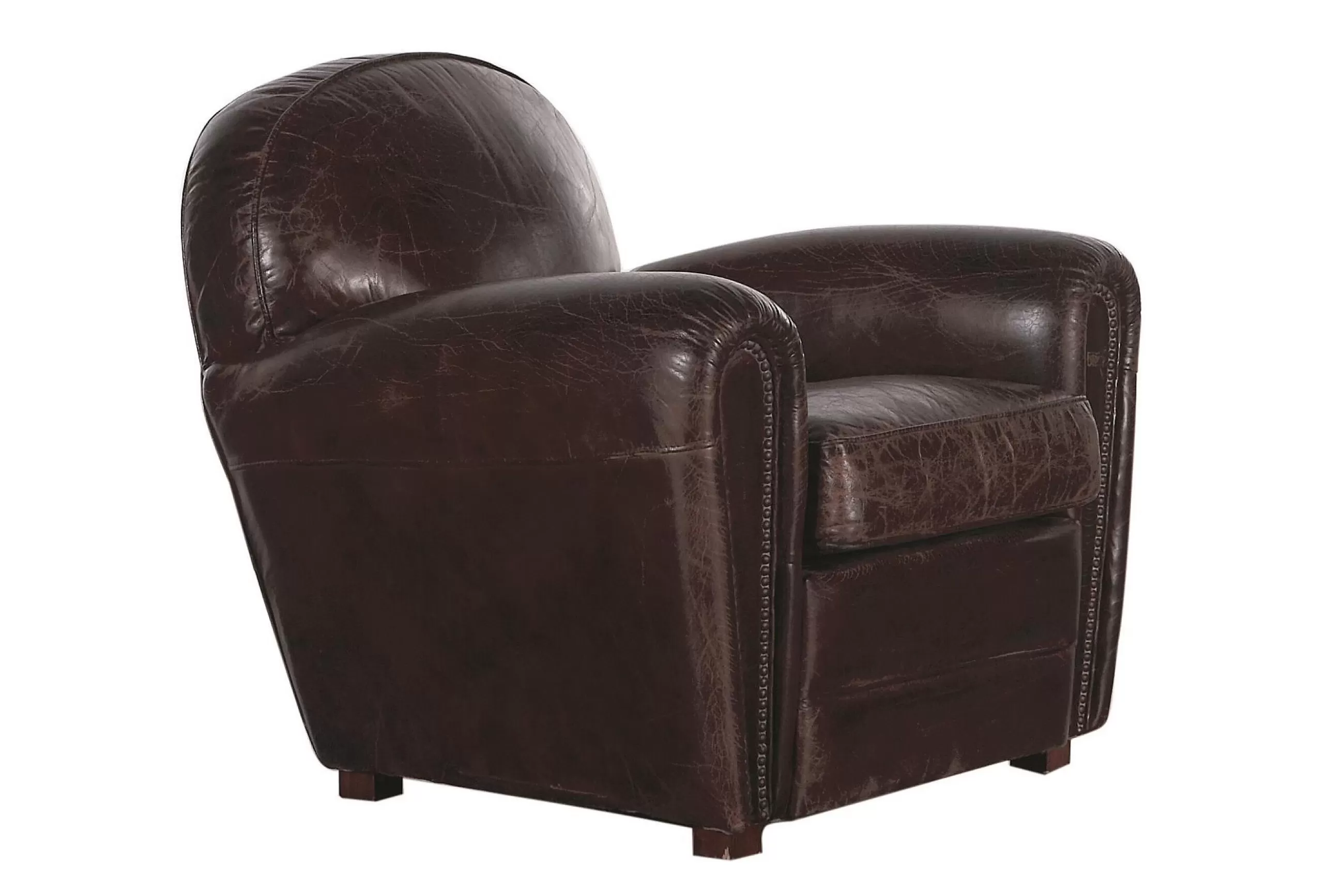 Burnham, Club Armchair, Dark Brown, Leather^Flamant Best Sale