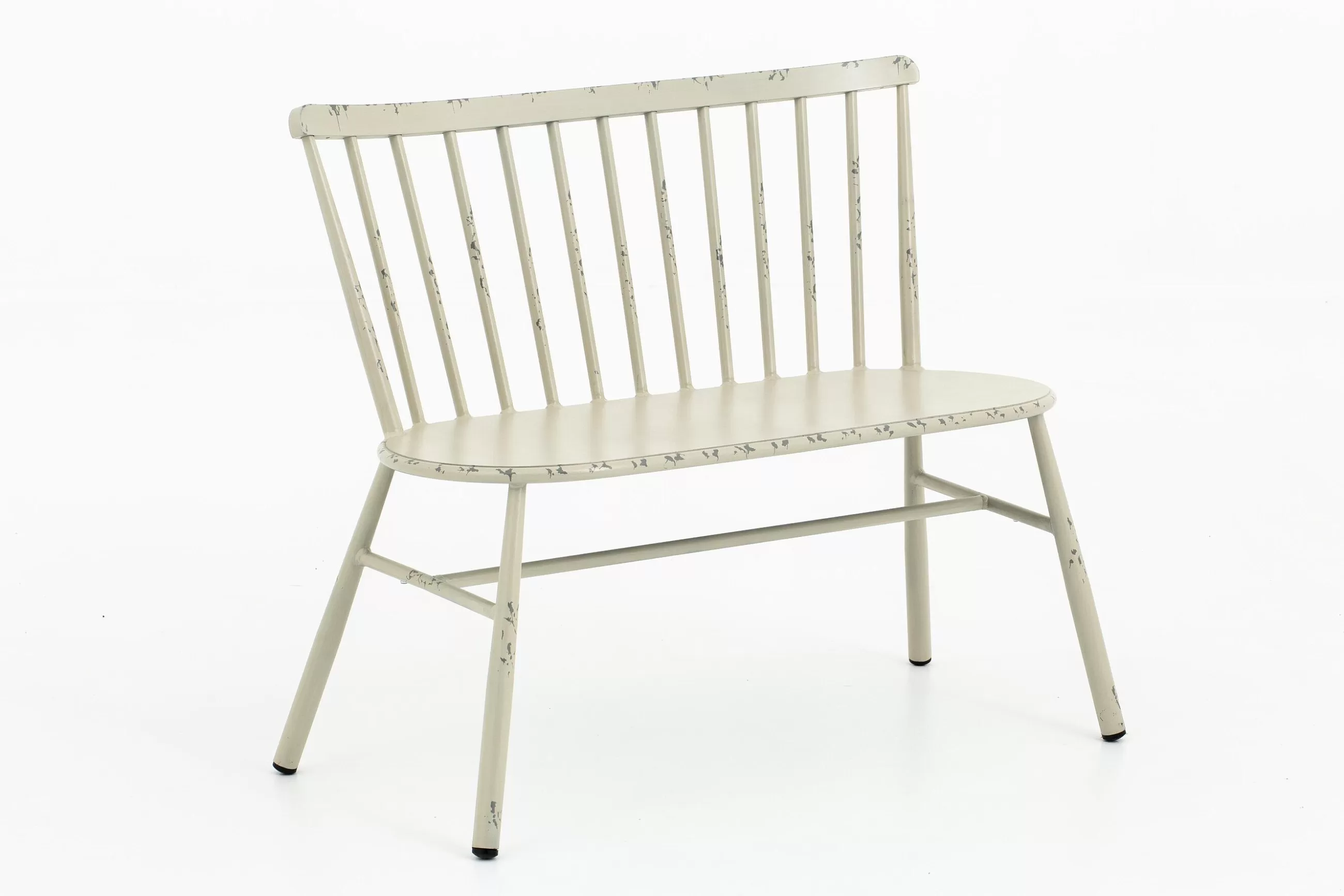 Claire, Garden Bench, Retro White^Flamant New