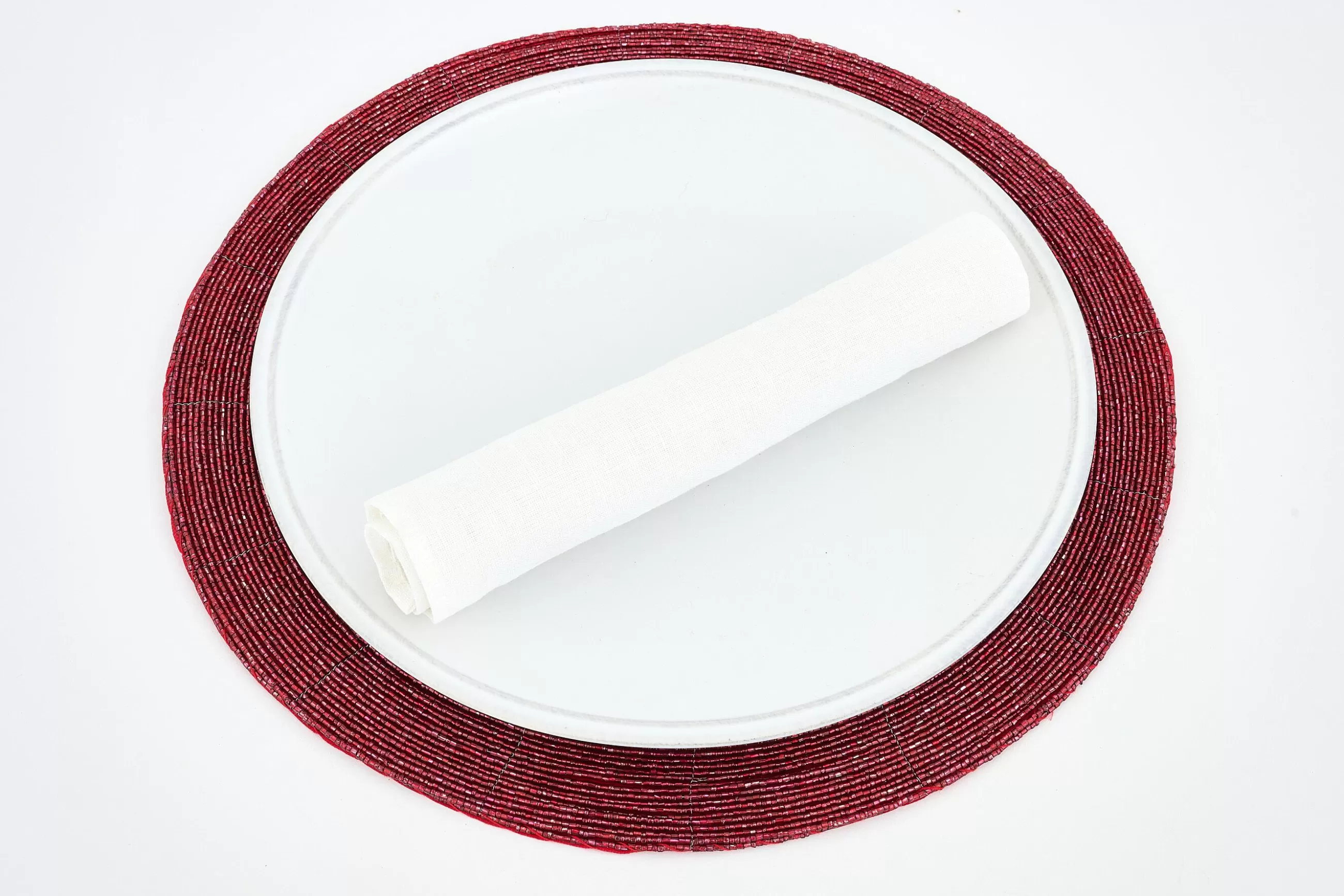 Delvin, Placemat, Beads, Red^Flamant New