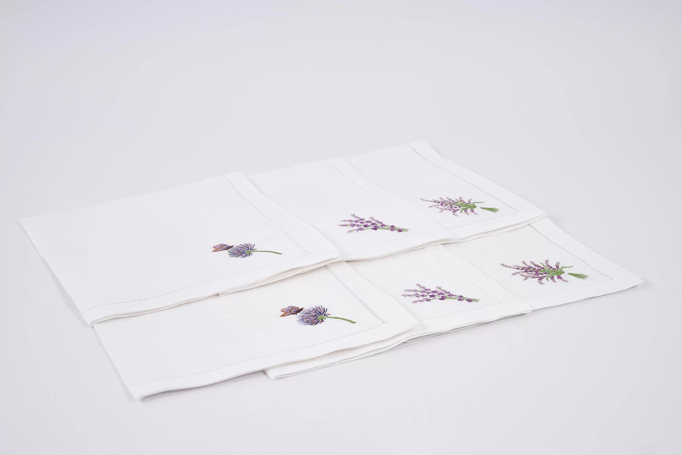 Lavender, Napkin, Embroidery, Set Of 6^Flamant Cheap