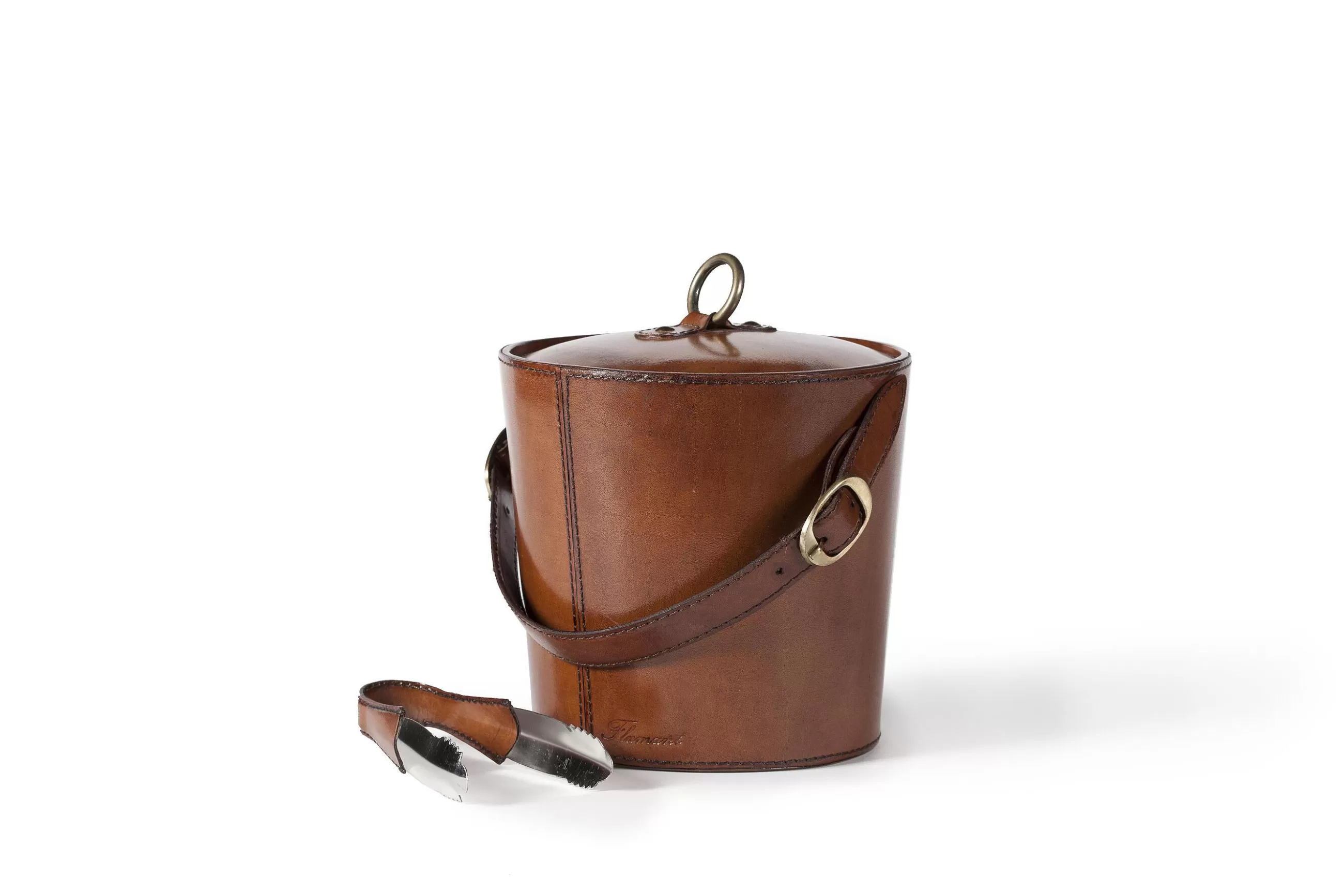 Manhattan, Ice Bucket, Brown Leather^Flamant Online