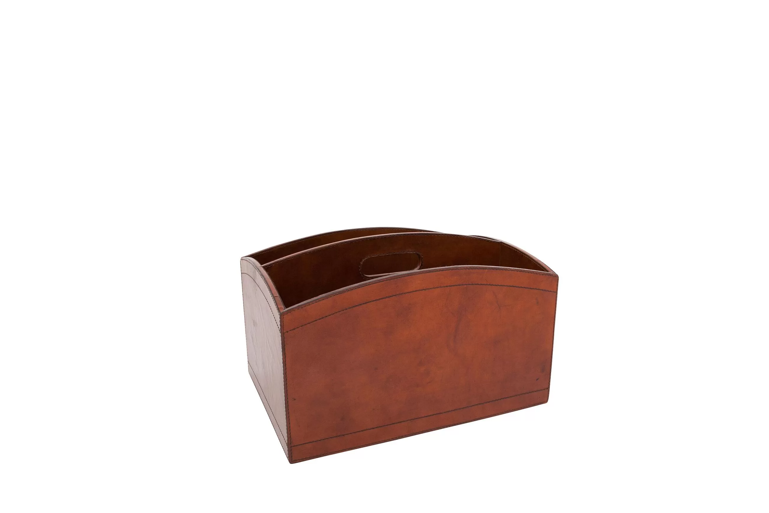 Manhattan, Magazine Holder, Brown Leather^Flamant Best