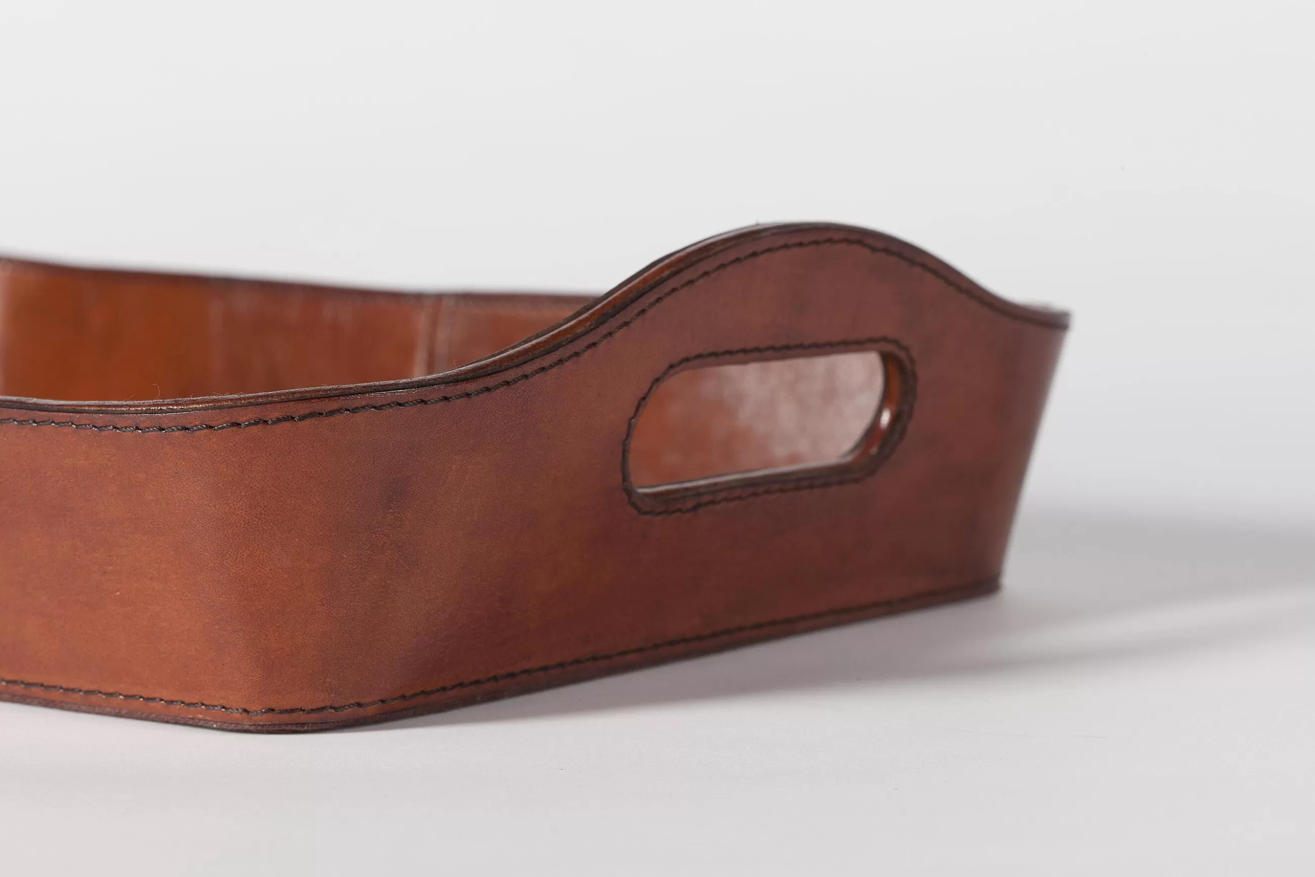 Manhattan, Tray, Brown Leather^Flamant Shop