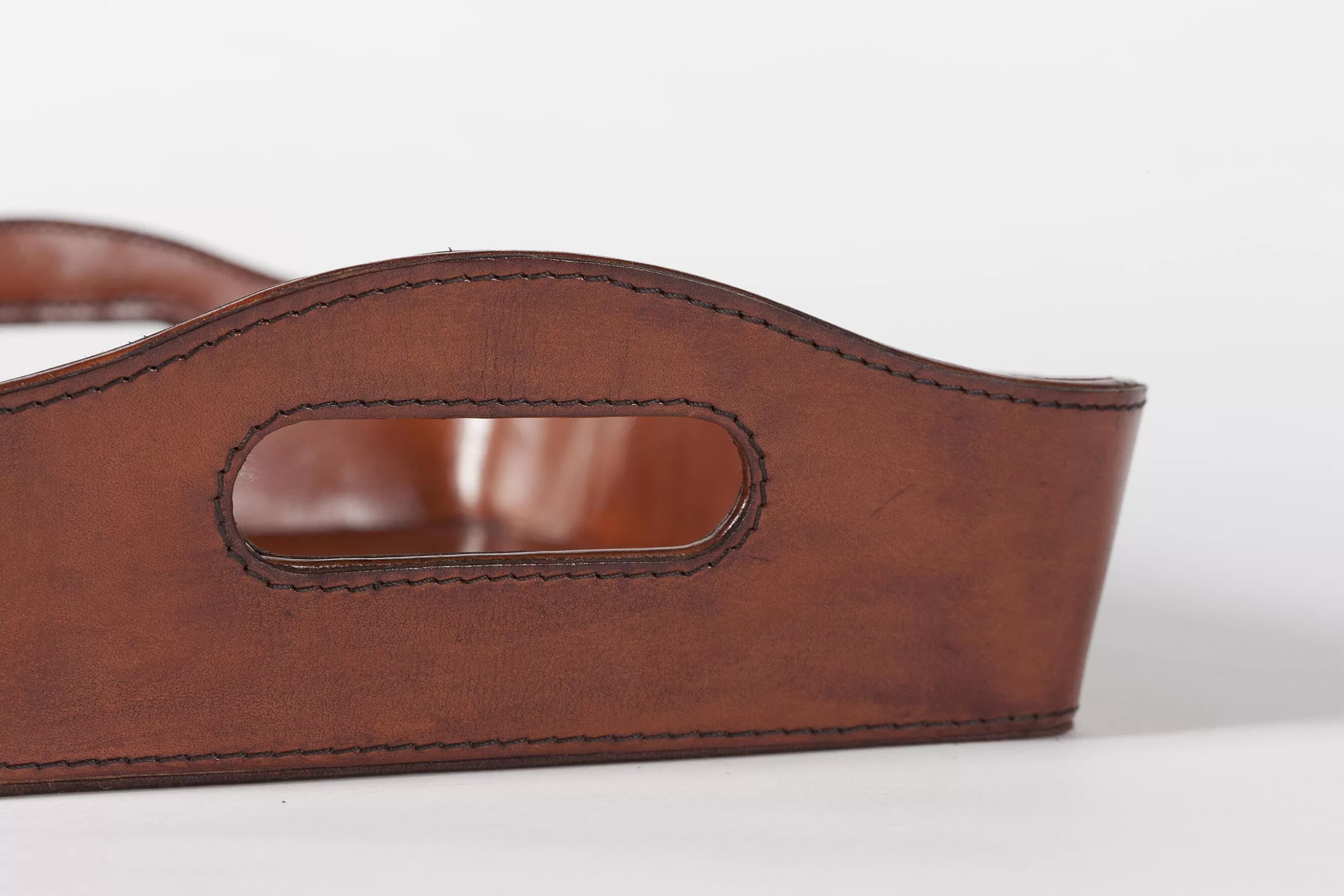 Manhattan, Tray, Brown Leather^Flamant Shop