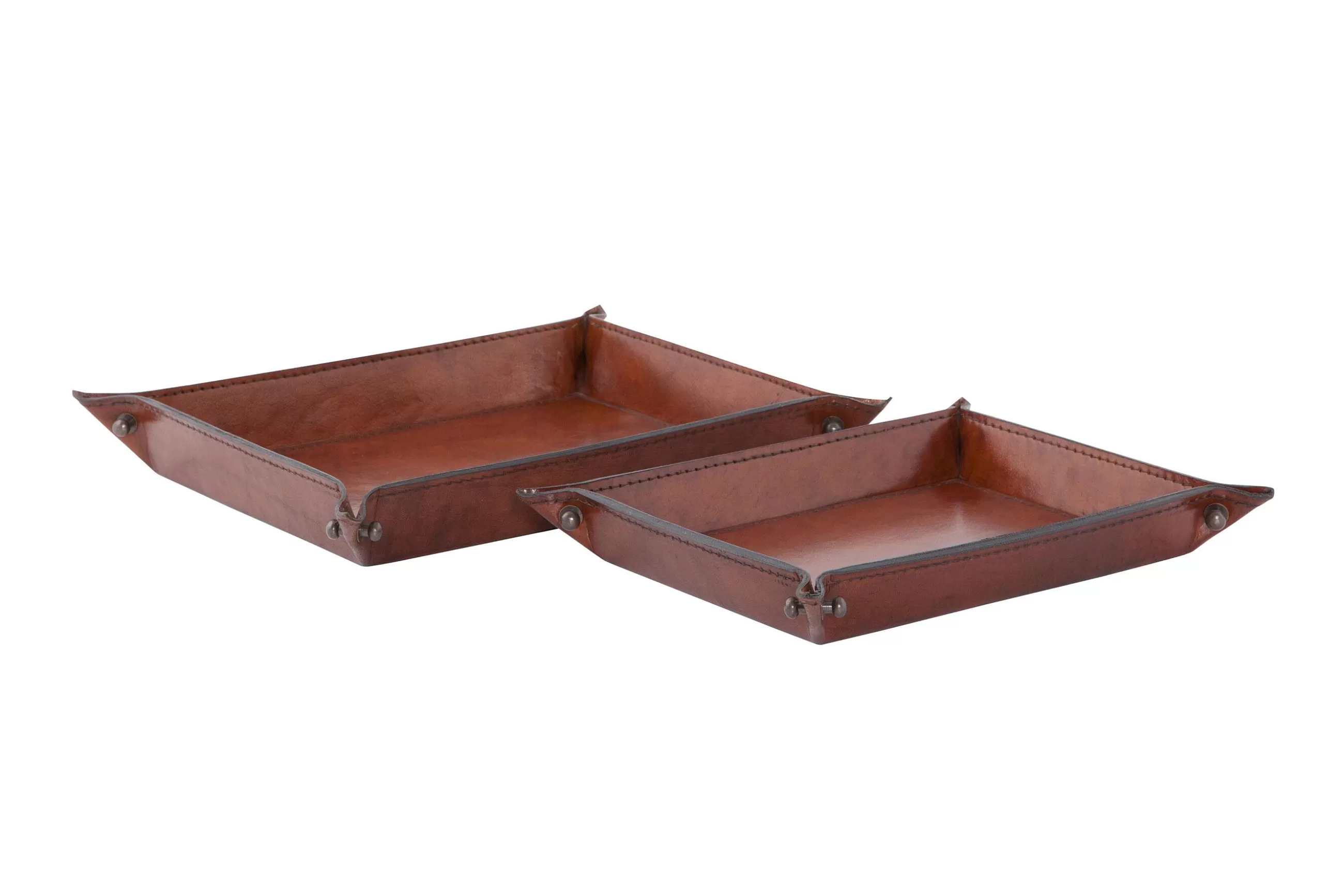 Manhattan, Tray, Brown Leather, L^Flamant Outlet