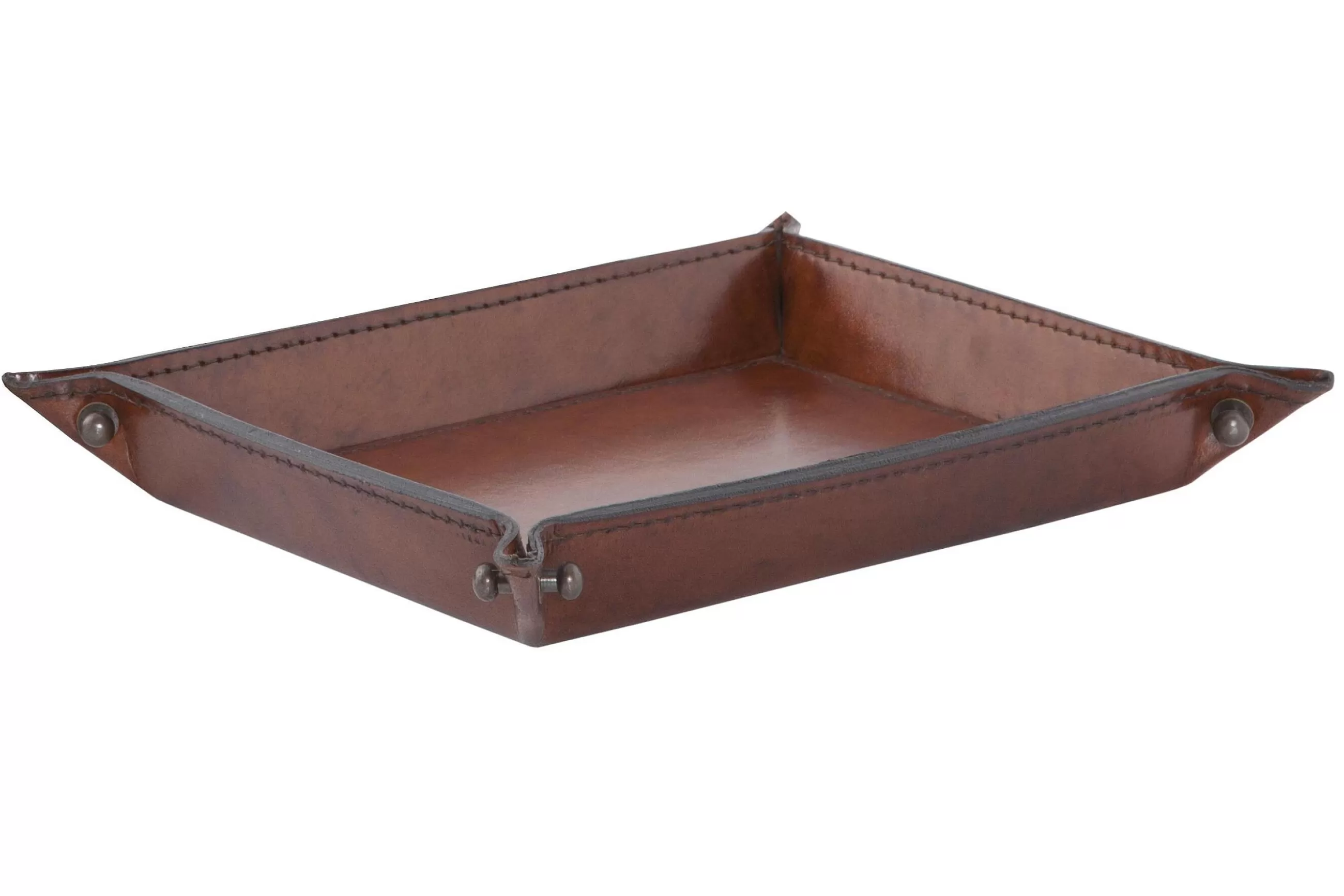 Manhattan, Tray, Brown Leather, S^Flamant Cheap