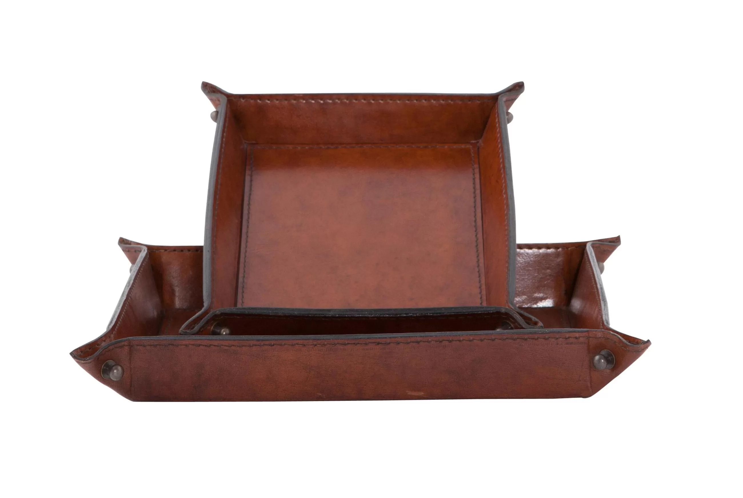 Manhattan, Tray, Brown Leather, S^Flamant Cheap