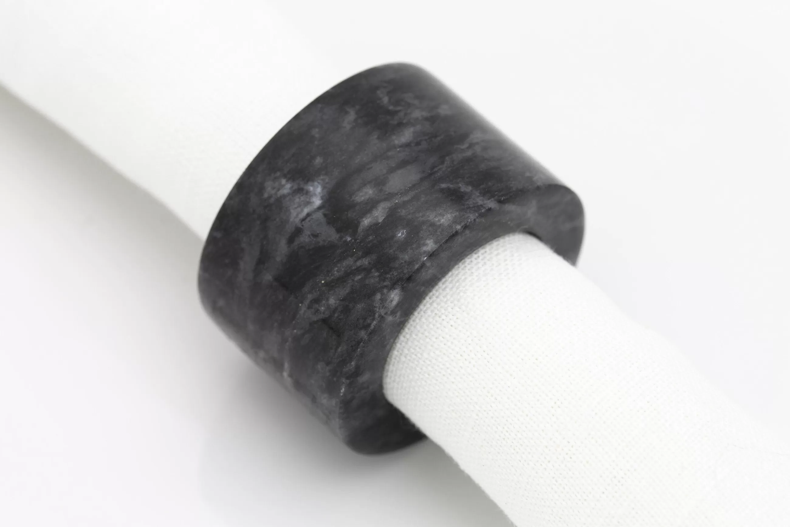 Maureen, Napkin Ring, Marble, Black^Flamant Discount