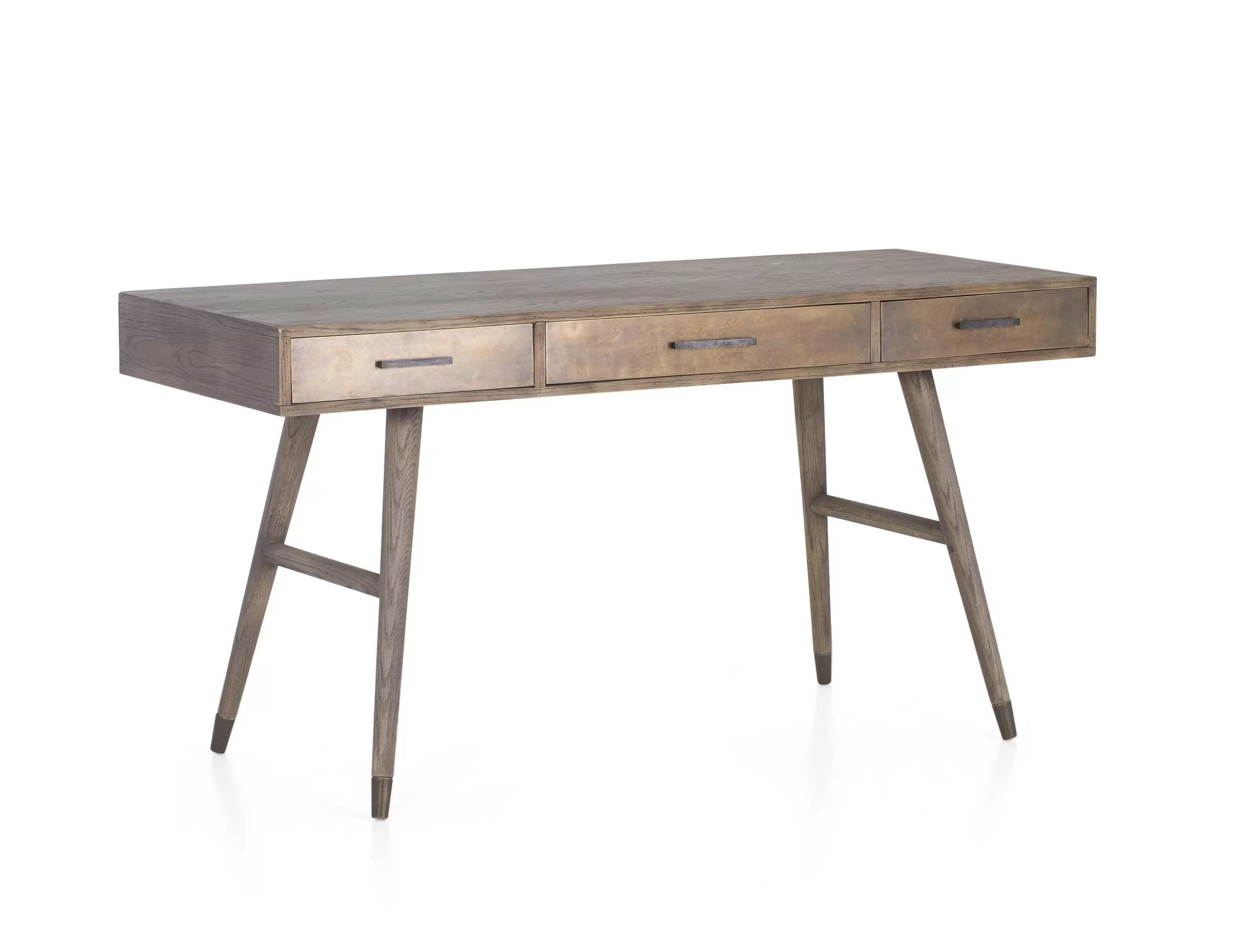 Nontemar, Desk, Wood And Brass^Flamant New