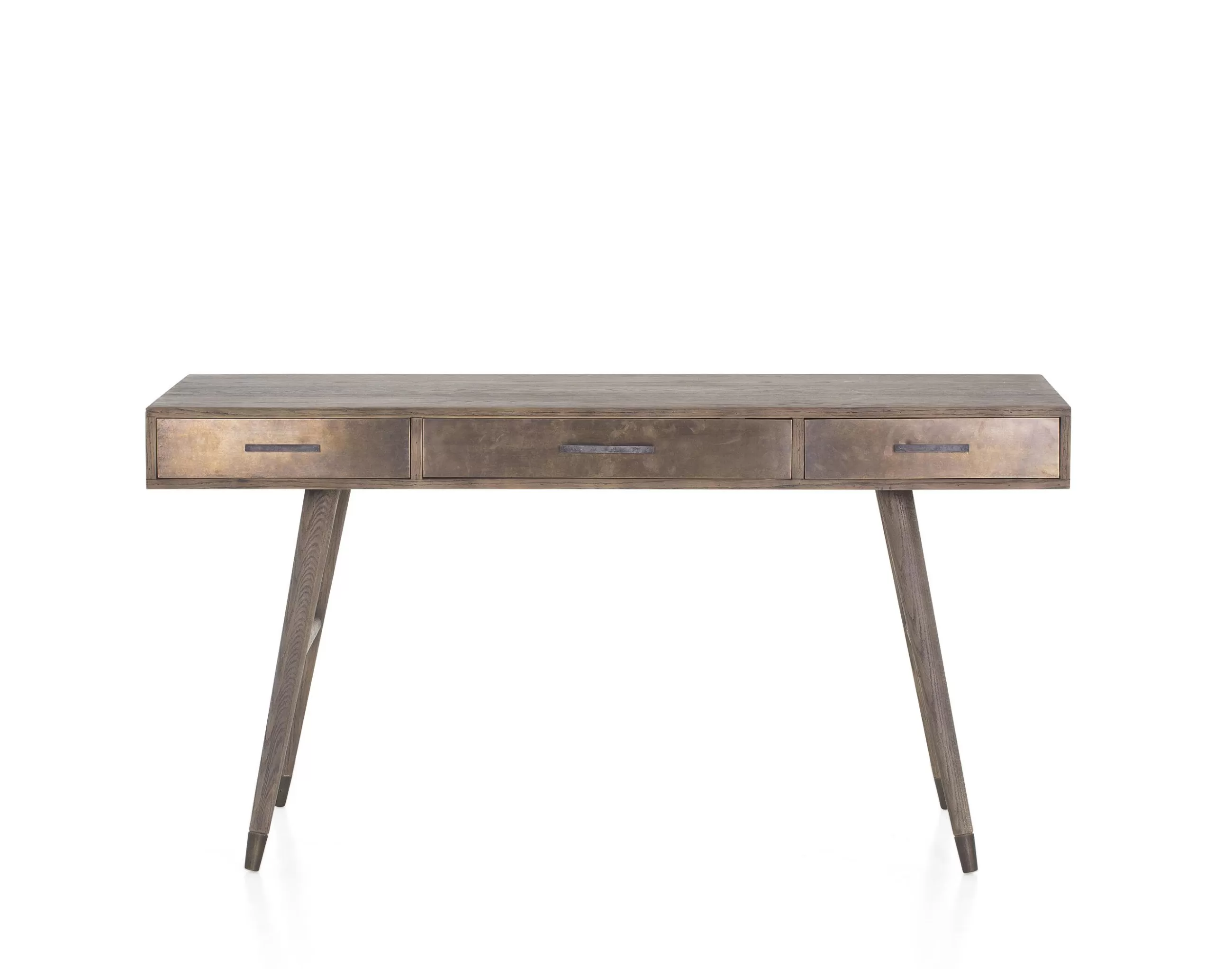 Nontemar, Desk, Wood And Brass^Flamant New