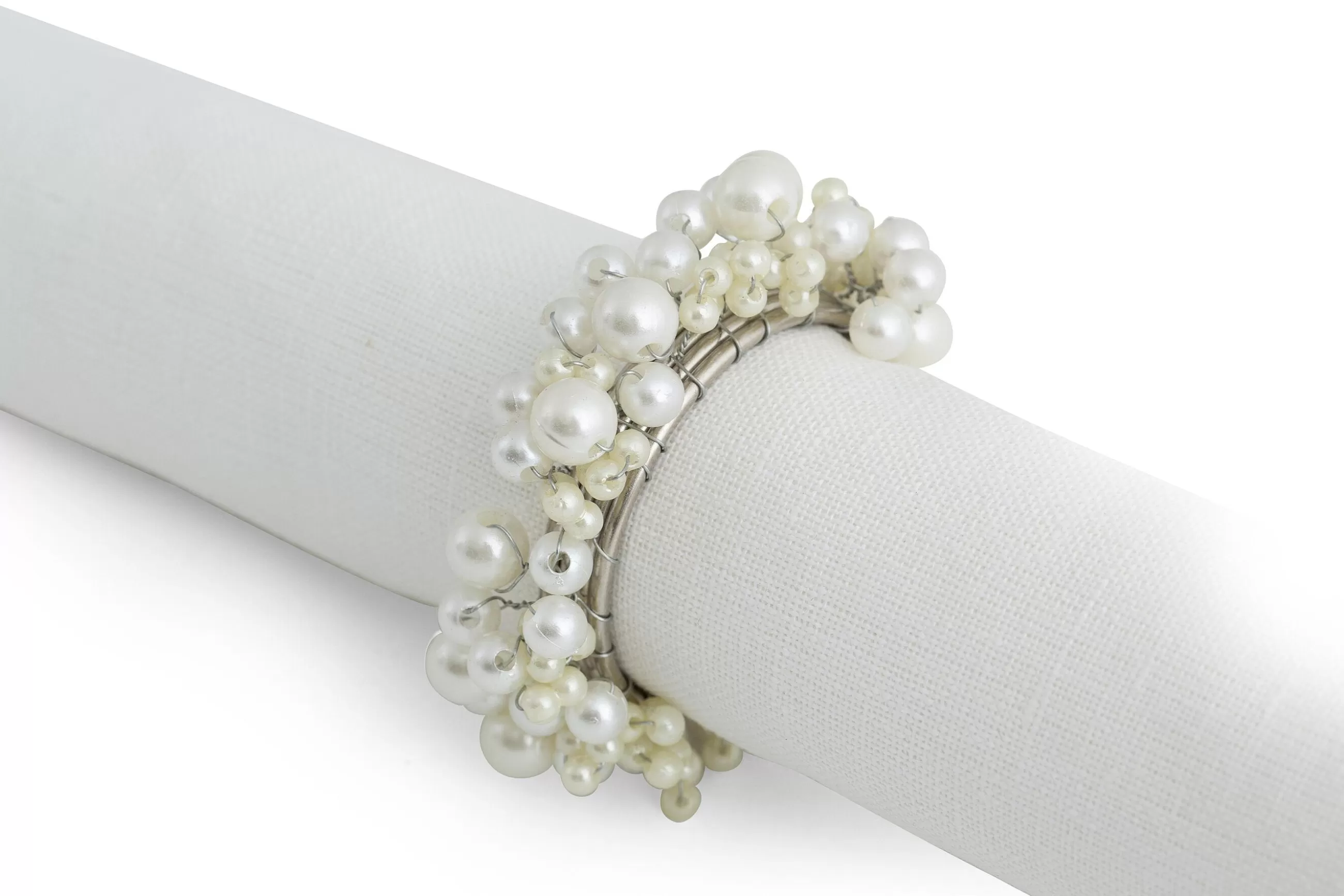 Osaka, Napkin Ring, Beads, Ivory^Flamant Flash Sale