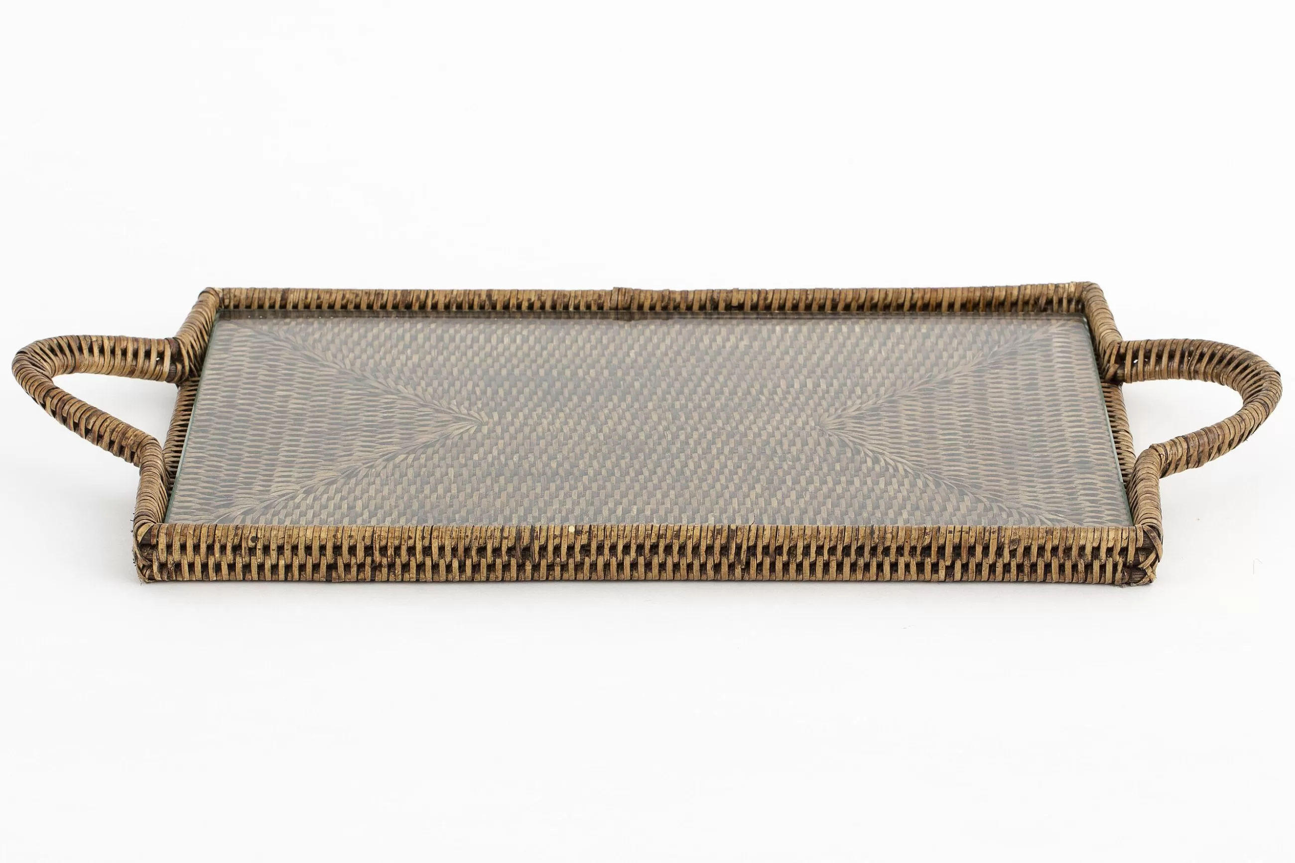 Togo, Tray, Rectangular, With Glass, Reed^Flamant Store