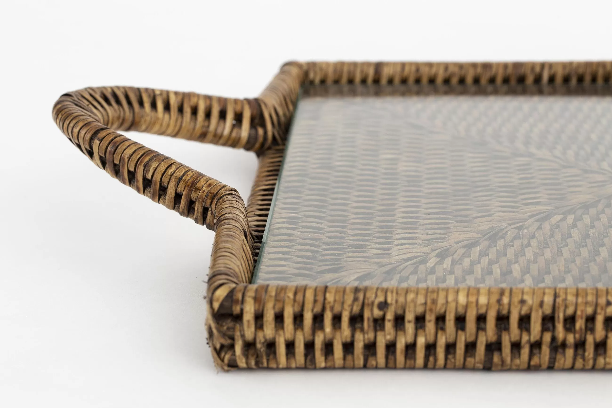 Togo, Tray, Rectangular, With Glass, Reed^Flamant Store