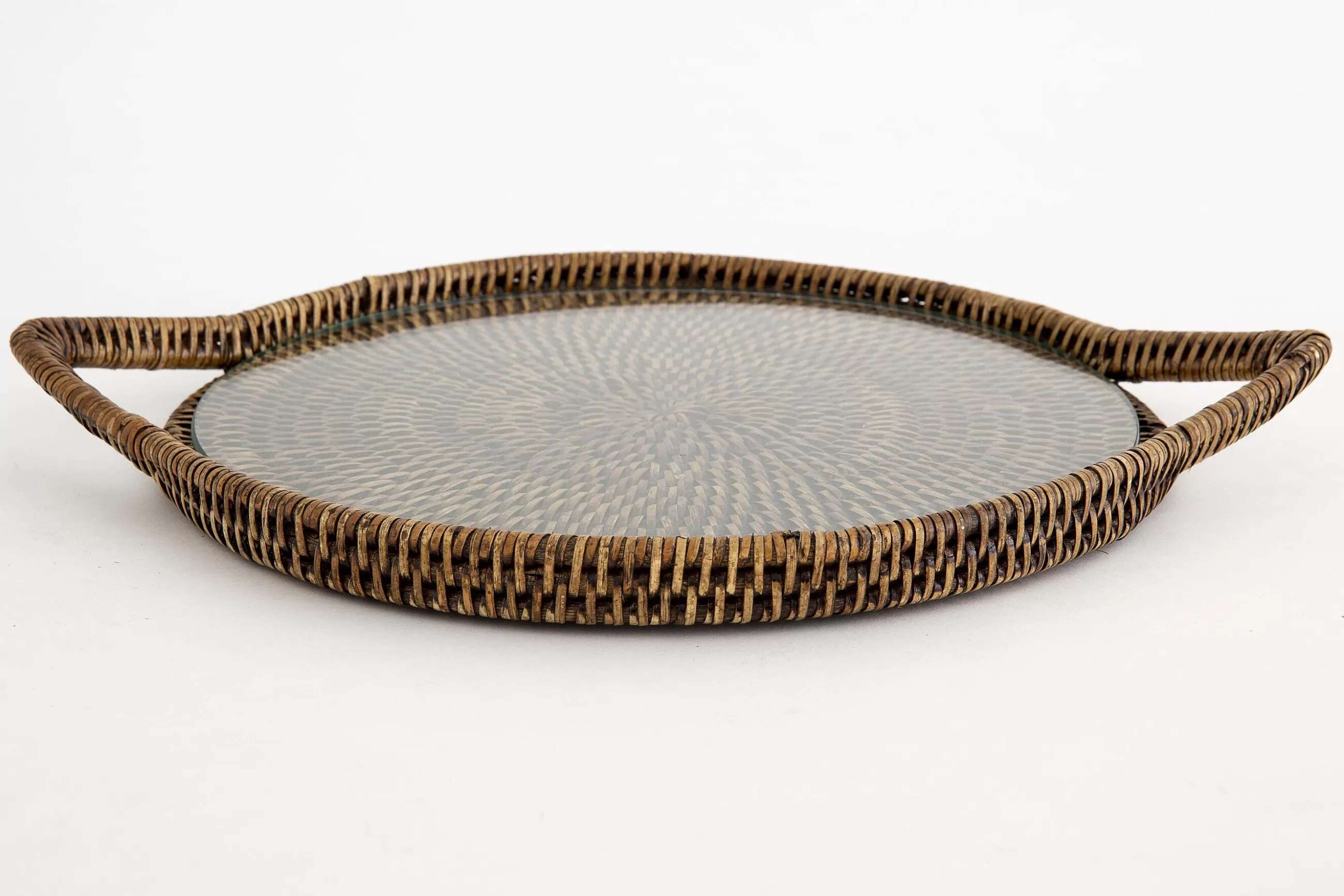 Togo, Tray, Round, With Glass, Reed^Flamant Discount